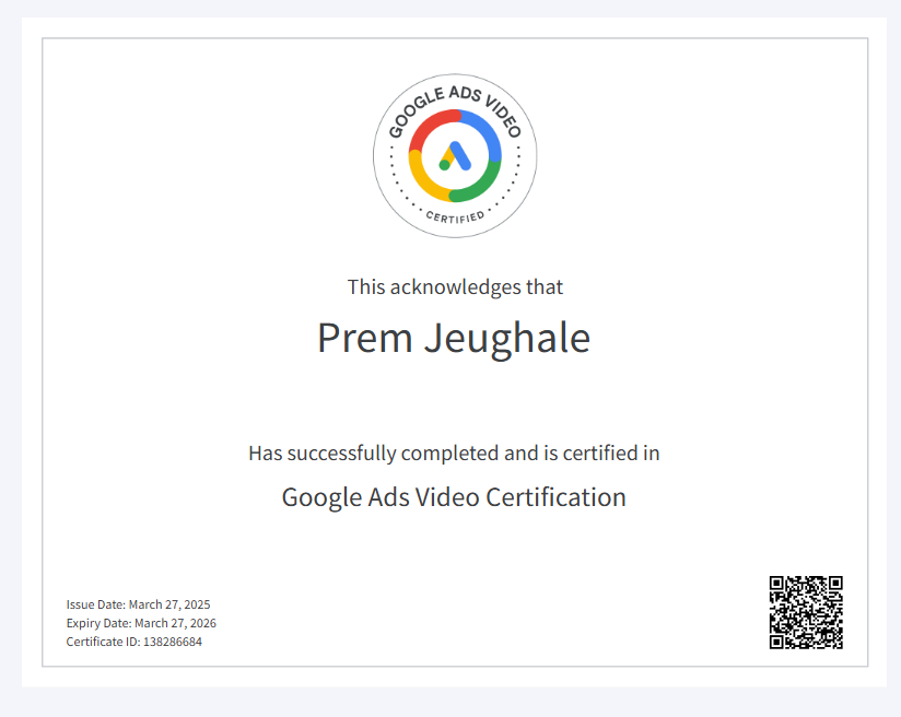 Google Ads Videos Certification 2